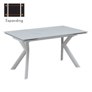 Liberta - Maison KIRA Τραπέζι Επεκτεινόμενο Λευκό με όψη Μαρμάρου 140x80x75cm 02-0613