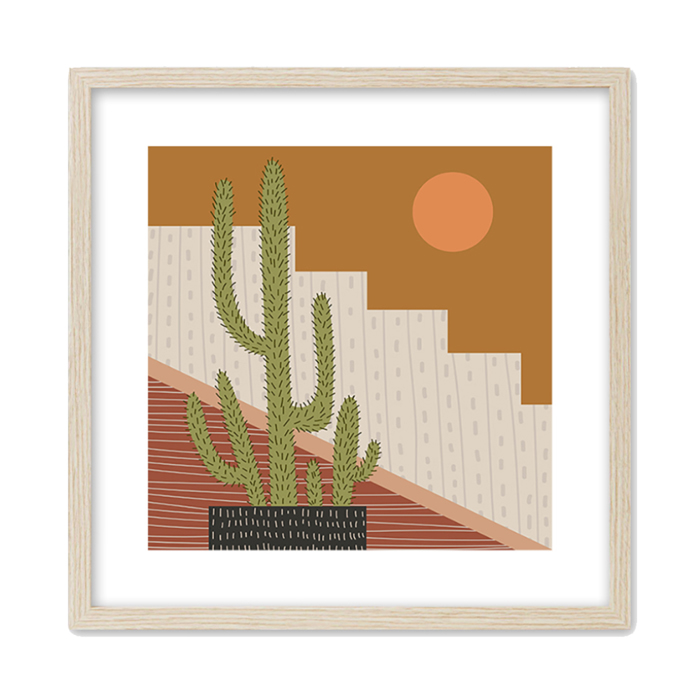 Liberta - Maison DIVINO Set ton 2 Pinakas apo Xarti kai MDF Poluxromo me Fusiki Korniza 50x50x2cm 022049