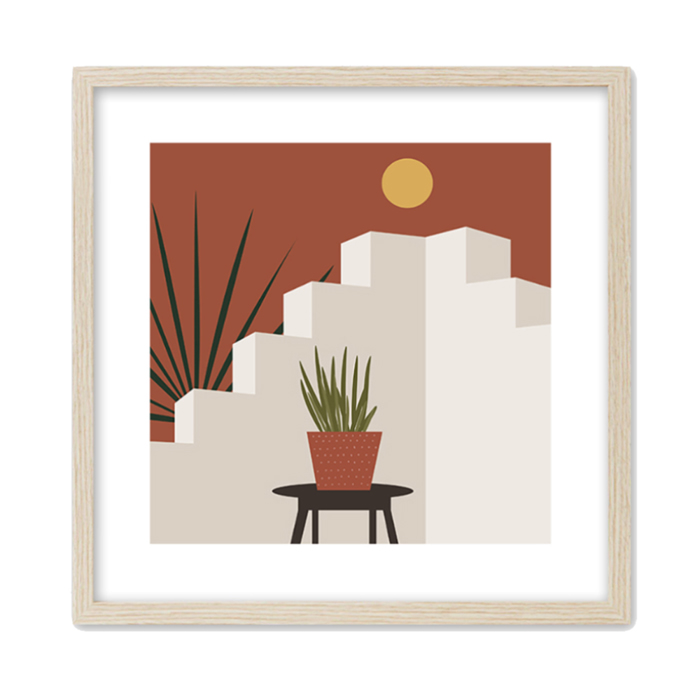 Liberta - Maison DIVINO Set ton 2 Pinakas apo Xarti kai MDF Poluxromo me Fusiki Korniza 50x50x2cm 022049