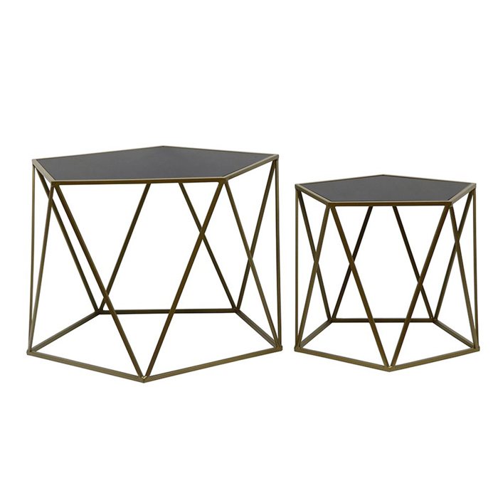 Liberta - Maison DIAMOND Set ton 2 Coffee Table Mavro/Xruso 61.5x64.5x45cm 04-0365