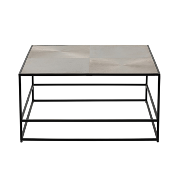 Liberta - Maison HADSTON Coffee Table Ασημί/Μαύρο 80x80x40cm 04-0444