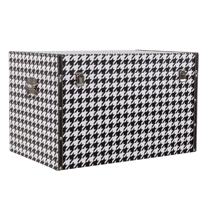 Liberta - Maison FERRE Σετ των 4 Μπαούλο Μαύρο/Λευκό 64x40x40cm 04-0591 Liberta - Maison FERRE Set ton 4 Baoulo Mavro/Lefko 64x40x40cm 04-0591