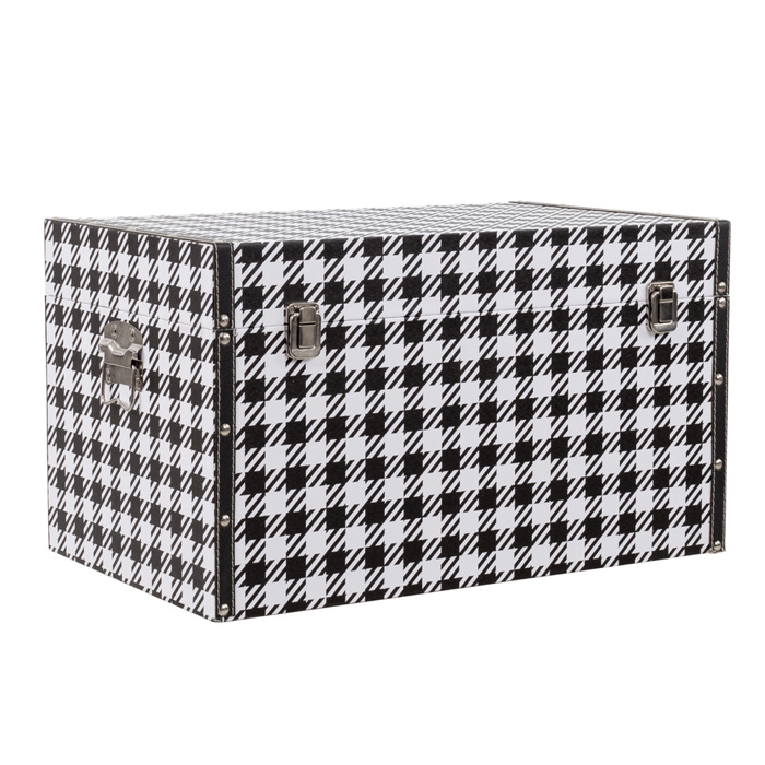 Liberta - Maison FERRE Σετ των 4 Μπαούλο Μαύρο/Λευκό 64x40x40cm 04-0591 Liberta - Maison FERRE Set ton 4 Baoulo Mavro/Lefko 64x40x40cm 04-0591