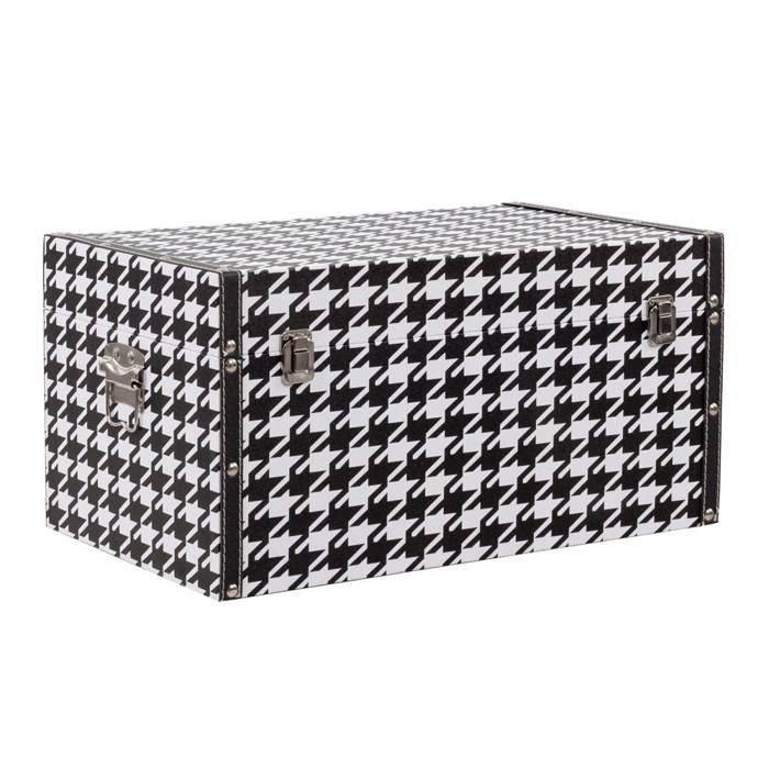 Liberta - Maison FERRE Σετ των 4 Μπαούλο Μαύρο/Λευκό 64x40x40cm 04-0591 Liberta - Maison FERRE Set ton 4 Baoulo Mavro/Lefko 64x40x40cm 04-0591