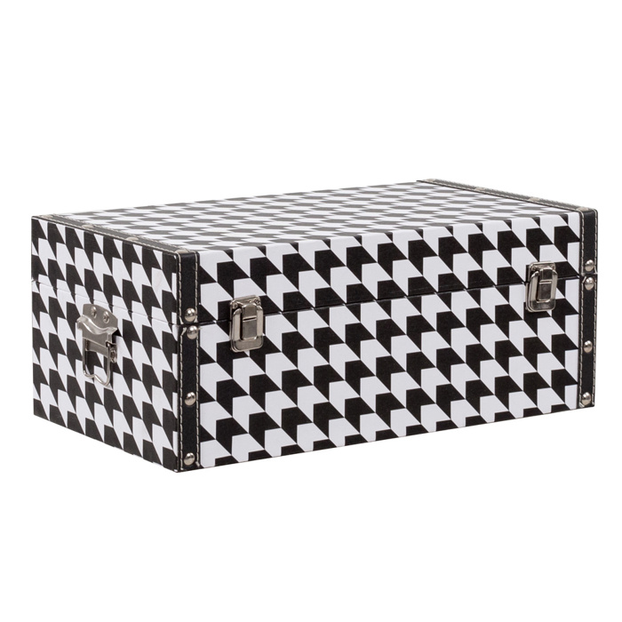 Liberta - Maison FERRE Σετ των 4 Μπαούλο Μαύρο/Λευκό 64x40x40cm 04-0591 Liberta - Maison FERRE Set ton 4 Baoulo Mavro/Lefko 64x40x40cm 04-0591