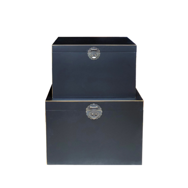 Liberta - Maison JAPANESE Σετ των 2 Μπαούλο Μαύρο/Χρυσό 60x40x42cm 04-0632