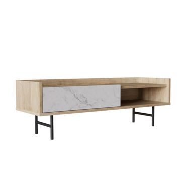 Liberta - Maison STOCKHOLM Coffee Table Sonoma Decape/Λευκό με όψη Μαρμάρου 120x59x40cm 04-0652