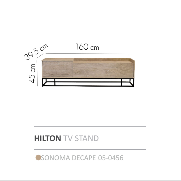 Liberta - Maison HILTON TV Stand Sonoma Decape 160x39.5x45cm 05-0456 Liberta - Maison HILTON TV Stand Sonoma Decape 160x39.5x45cm 05-0456