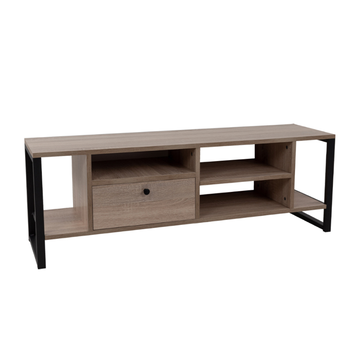 Liberta - Maison SPACE TV Stand Sonoma/Mavro me 2 Rafia kai 1 Surtari 120x35x45cm 05-0542