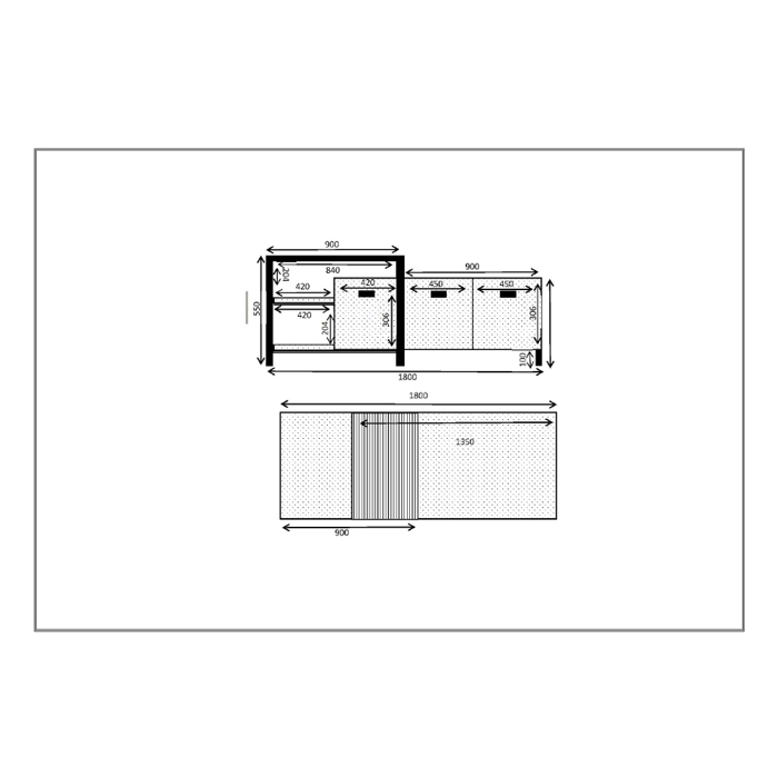 Liberta - Maison RAM TV Stand Καρυδί/Μαύρο 180x35x55cm 05-0546 Liberta - Maison RAM TV Stand Karudi/Mavro 180x35x55cm 05-0546