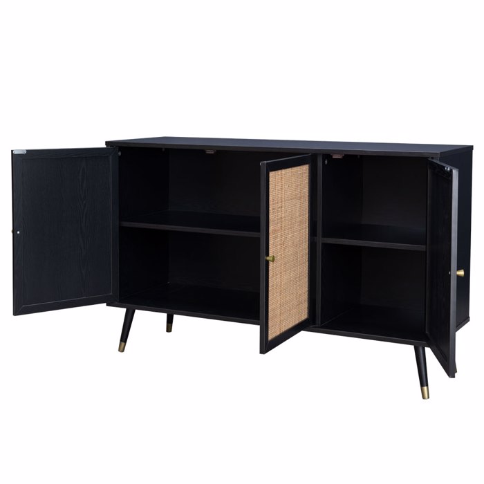 Liberta - Maison VIENNA Μπουφές Μαύρος με Rattan 120x39x75.5cm 05-0564 Liberta - Maison VIENNA Boufes Mavros me Rattan 120x39x75.5cm 05-0564