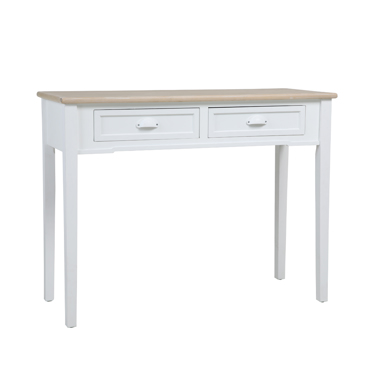 Liberta - Maison KIMOLOS Κονσόλα Λευκή/Φυσική με 2 Συρτάρια 102x40x78cm 05-0618