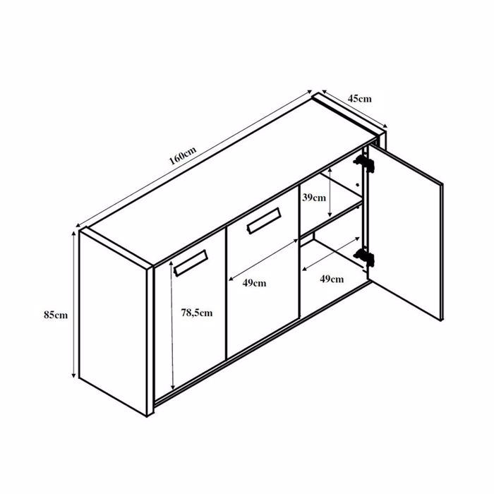 Liberta - Maison BONDI 2 Boufes Sonoma/Skouro Cement 160x45x85cm 05-0621