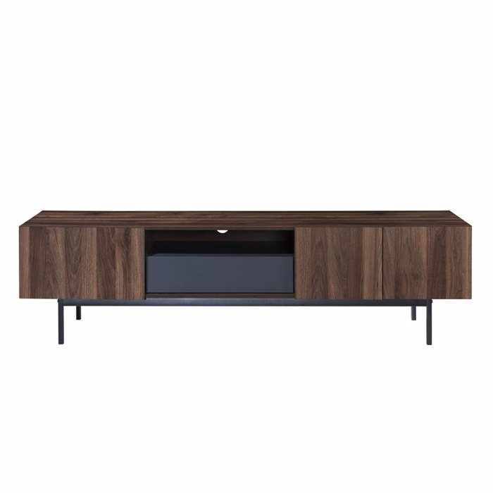 Liberta - Maison GROOVES TV Stand Καρυδί/Γκρι με 3 Πορτάκια και 1 Συρτάρι 180x40x50cm 05-0668 Liberta - Maison GROOVES TV Stand Karudi/Ggri me 3 Portakia kai 1 Surtari 180x40x50cm 05-0668