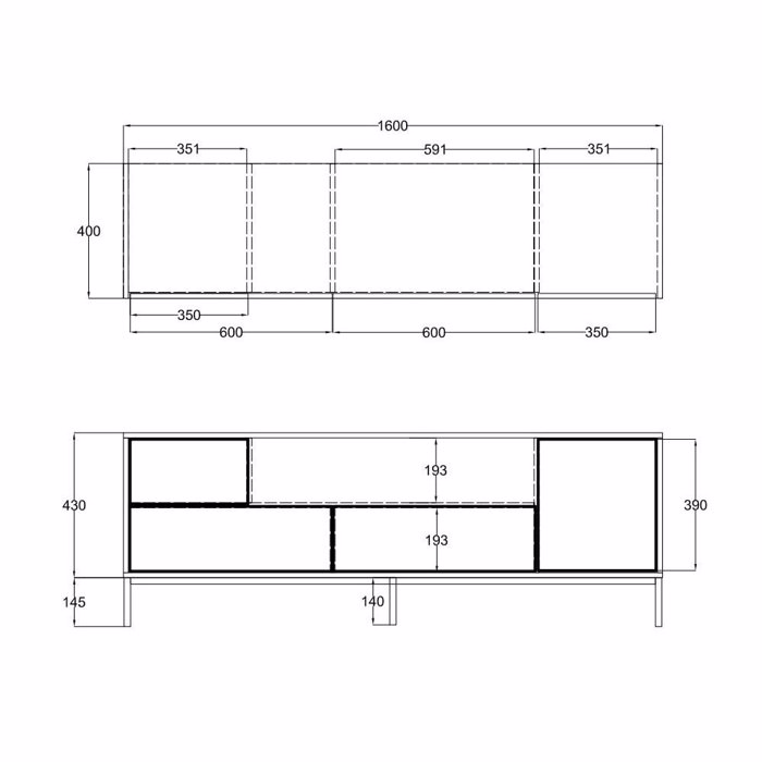 Liberta - Maison BLACKBIRD TV Stand Riviera Oak Μαύρο 160x40.5x58cm 05-0670 Liberta - Maison BLACKBIRD TV Stand Riviera Oak Mavro 160x40.5x58cm 05-0670