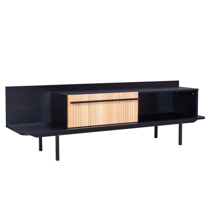 Liberta - Maison ORIGAMI TV Stand Μαύρο/Sonoma με 1 Συρτάρι 160x39.5x50cm 05-0720 Liberta - Maison ORIGAMI TV Stand Mavro/Sonoma me 1 Surtari 160x39.5x50cm 05-0720