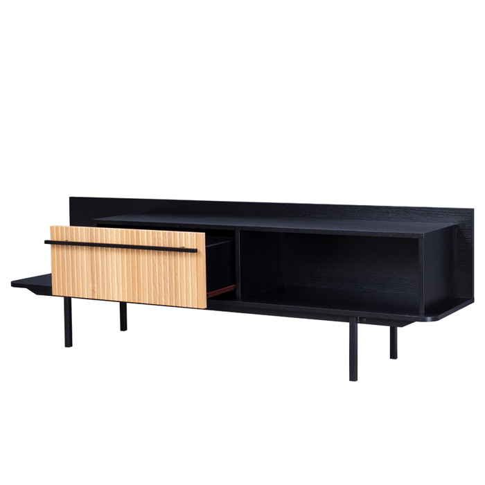Liberta - Maison ORIGAMI TV Stand Μαύρο/Sonoma με 1 Συρτάρι 160x39.5x50cm 05-0720 Liberta - Maison ORIGAMI TV Stand Mavro/Sonoma me 1 Surtari 160x39.5x50cm 05-0720