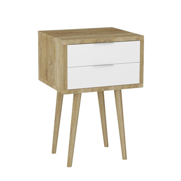 Liberta - Maison SCANDI Κομοδίνο Sonoma/Λευκό με 2 Συρτάρια 40x35x61cm 09-0504