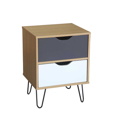 Liberta - Maison ARTIC Κομοδίνο Sonoma/Γκρι/Λευκό 45x39x59.5cm 09-0999