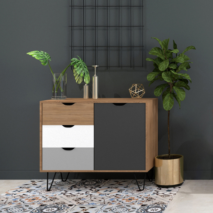 Liberta - Maison ARTIC Komota Sonoma/Ggri/Lefki 94.5x40x79.9cm 09-1000