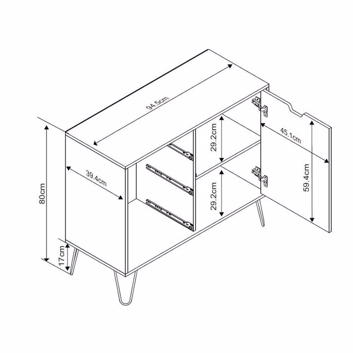 Liberta - Maison ARTIC Komota Sonoma/Ggri/Lefki 94.5x40x79.9cm 09-1000