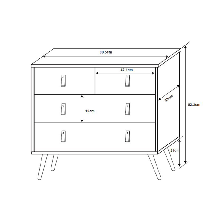 Liberta - Maison OMNIA Κομότα Μαύρη/Sonoma με Pattern 98.5x39x81.5cm 09-1022 Liberta - Maison OMNIA Komota Mavri/Sonoma me Pattern 98.5x39x81.5cm 09-1022