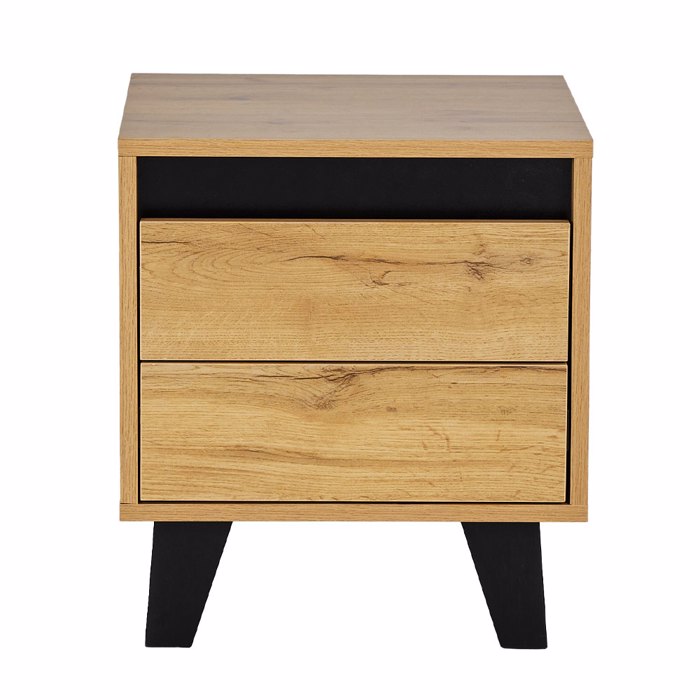 Liberta - Maison ARABICA Κομοδίνο Sonoma/Μαύρο με 2 Συρτάρια 40x38x45cm 09-1964 Liberta - Maison ARABICA Komodino Sonoma/Mavro me 2 Surtaria 40x38x45cm 09-1964