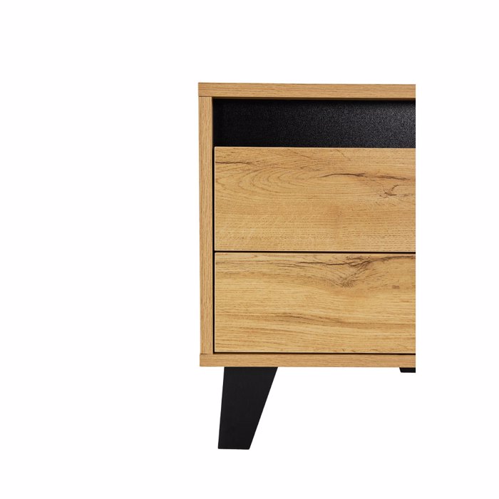 Liberta - Maison ARABICA Κομοδίνο Sonoma/Μαύρο με 2 Συρτάρια 40x38x45cm 09-1964 Liberta - Maison ARABICA Komodino Sonoma/Mavro me 2 Surtaria 40x38x45cm 09-1964