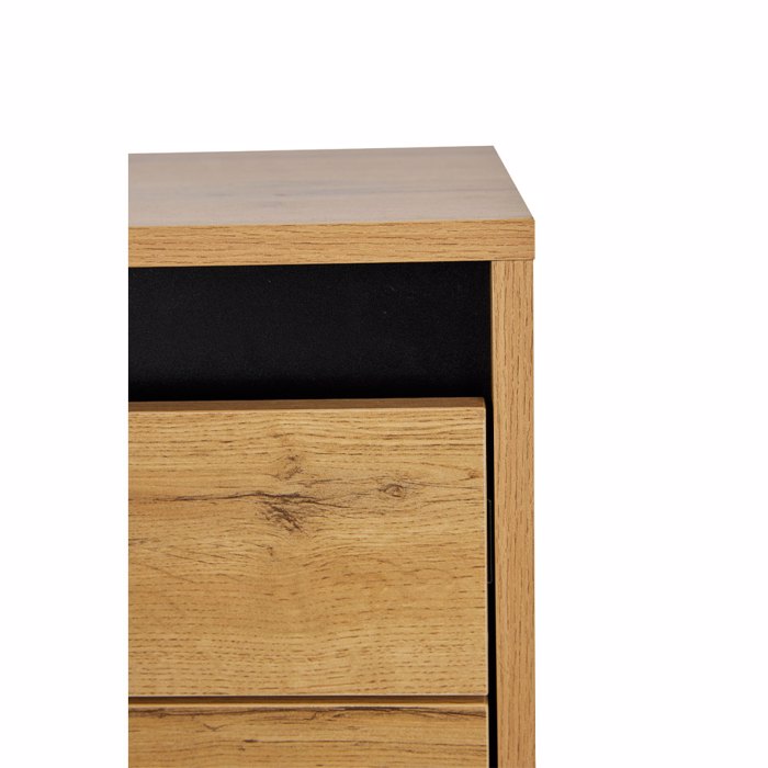 Liberta - Maison ARABICA Κομοδίνο Sonoma/Μαύρο με 2 Συρτάρια 40x38x45cm 09-1964 Liberta - Maison ARABICA Komodino Sonoma/Mavro me 2 Surtaria 40x38x45cm 09-1964