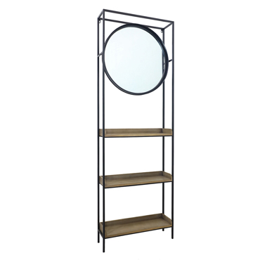 Liberta - Maison ENTRY Έπιπλο Εισόδου με Καθρέπτη Μαύρο/Φυσικό 61x17.5x181.5cm 18-0006