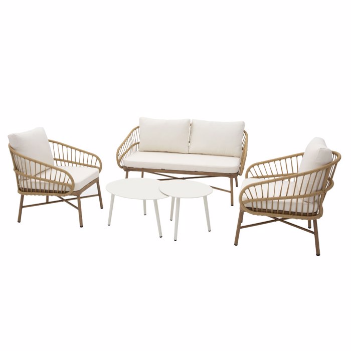 Liberta - Maison CAVE Σετ Σαλόνι Εξωτερικού Χώρου Φυσικό 140x85x77cm 22-0201 Liberta - Maison CAVE Set Saloni Exoterikou Xorou Fusiko 140x85x77cm 22-0201