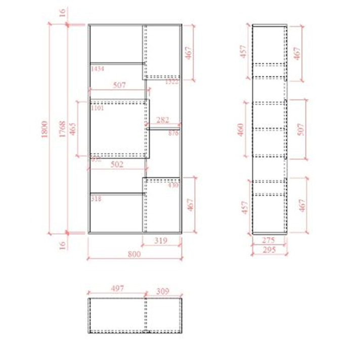 Liberta - Maison BOX Bibliothiki Sonoma/Lefki 80x30x180cm 24-0416