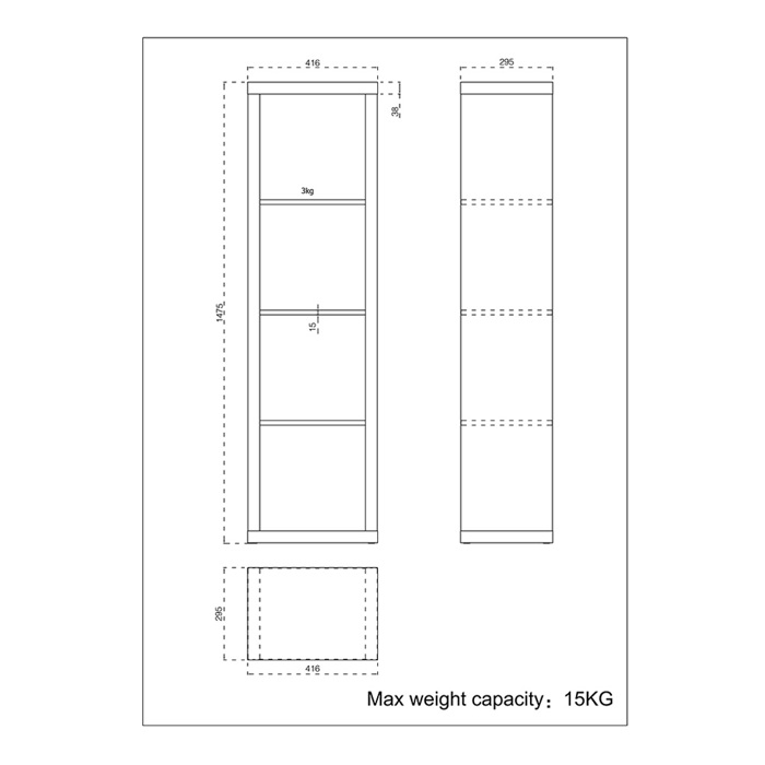 Liberta - Maison KIVOS 41.6 Bibliothiki Mavri 41.6x29.5x147.5cm 24-0557