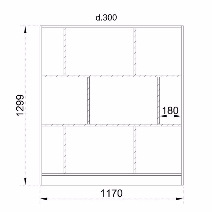Liberta - Maison MAZE 117 Bibliothiki Xamili Sonoma/Ggri Skouro 117x30x130cm 24-0586