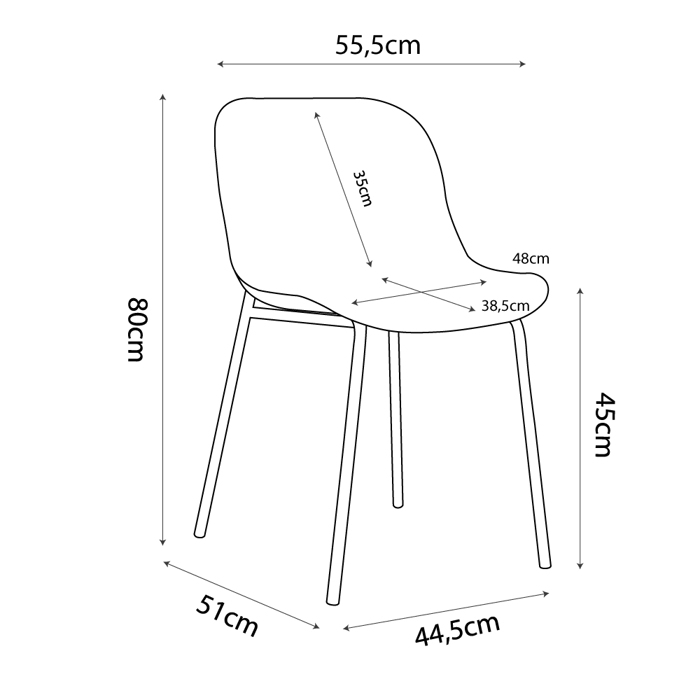 Liberta - Maison LIGNA Καρέκλα Λευκή 55.5x48x80cm 27-0130 Liberta - Maison LIGNA Karekla Lefki 55.5x48x80cm 27-0130