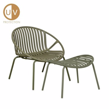 Liberta - Maison NADIN Σετ Πολυθρόνα με Υποπόδιο Λαδί 79.5x70x74cm 27-0210-KXX