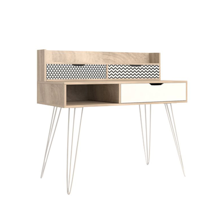 Liberta - Maison MINTONI Γραφείο με 3 Συρτάρια Sonoma με Λευκά Pattern 100x50x100cm 28-0128 Liberta - Maison MINTONI Gafeio me 3 Surtaria Sonoma me Lefka Pattern 100x50x100cm 28-0128