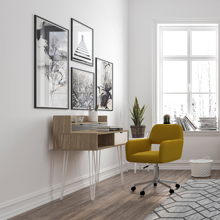Liberta - Maison MINTONI Γραφείο με 3 Συρτάρια Sonoma με Λευκά Pattern 100x50x100cm 28-0128 Liberta - Maison MINTONI Gafeio me 3 Surtaria Sonoma me Lefka Pattern 100x50x100cm 28-0128