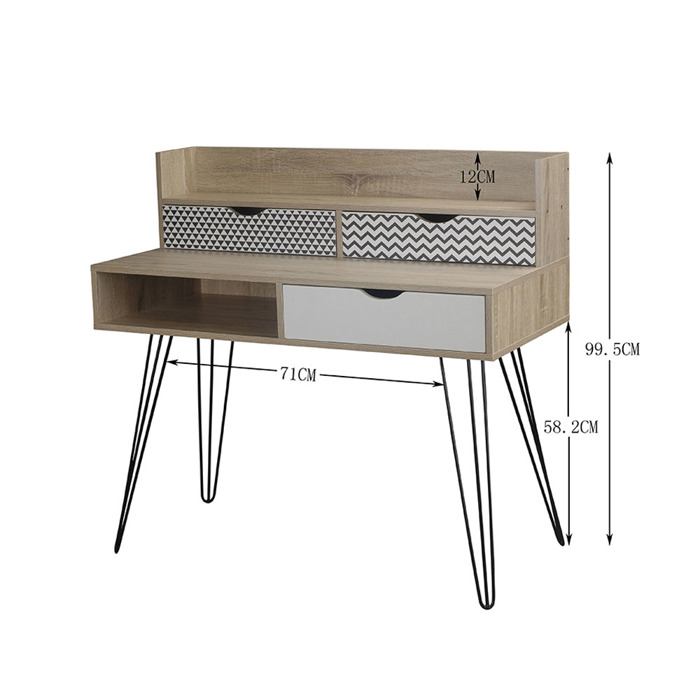 Liberta - Maison MINTONI Γραφείο με 3 Συρτάρια Sonoma με Λευκά Pattern 100x50x100cm 28-0128 Liberta - Maison MINTONI Gafeio me 3 Surtaria Sonoma me Lefka Pattern 100x50x100cm 28-0128