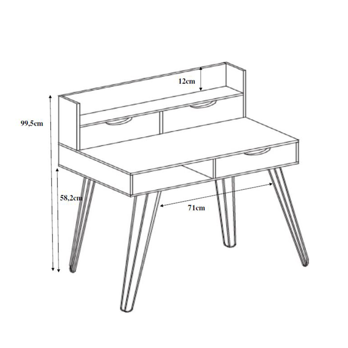 Liberta - Maison MINTONI Γραφείο με 3 Συρτάρια Sonoma με Λευκά Pattern 100x50x100cm 28-0128 Liberta - Maison MINTONI Gafeio me 3 Surtaria Sonoma me Lefka Pattern 100x50x100cm 28-0128
