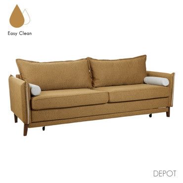 Liberta - Maison COMMODO Τριθέσιος Καναπές-Κρεβάτι Camel-Beige 230x81x88cm 71-0036