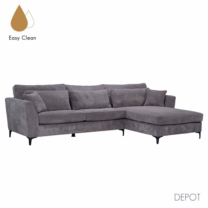 Liberta - Maison FOREVER Καναπές Γκρι Δεξιά Γωνία 316x185x92cm 71-0117 Liberta - Maison FOREVER Kanapes Ggri Dexia Gnia 316x185x92cm 71-0117