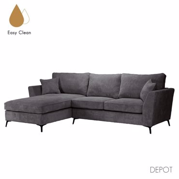 Liberta - Maison BOEL Καναπές Γωνία Αριστερή Γκρι 280x170x92cm 71-0124