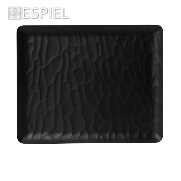 Black Δίσκος Μπουφέ 1/2 32.5Χ26.5εκ Wavy Matte Μελαμίνης MLB535K24-6 Espiel Black Diskos Boufe 1/2 32.5X26.5ek Wavy Matte Melaminis MLB535K24-6 Espiel
