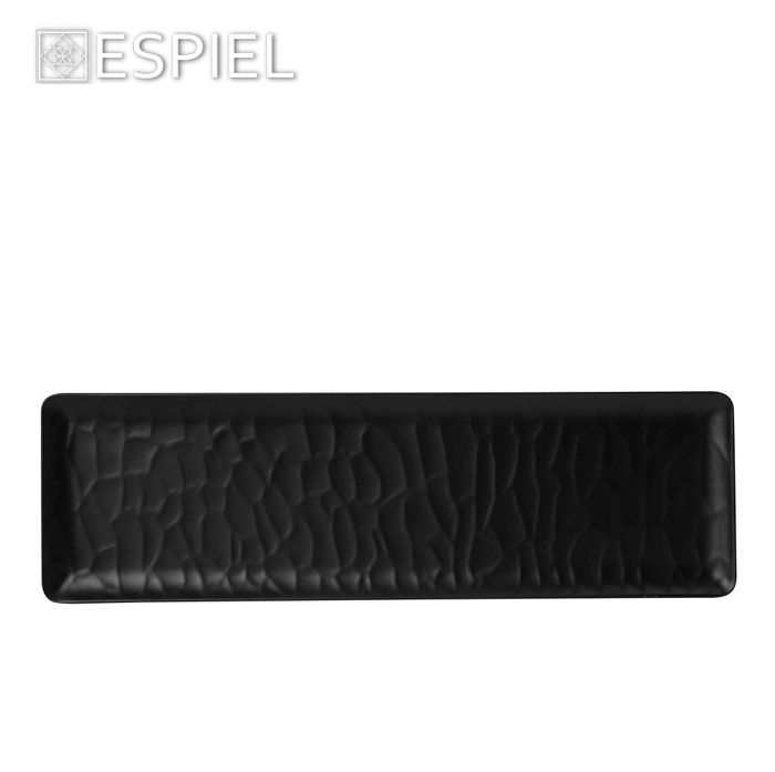 Black Δίσκος Μπουφέ 2/4 53Χ16.2εκ Wavy Matte Μελαμίνης MLB537K24-6 Espiel Black Diskos Boufe 2/4 53X16.2ek Wavy Matte Melaminis MLB537K24-6 Espiel