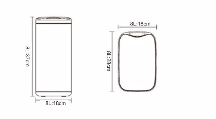 MRShome Aftomatos Kados me Fotokuttaro 8lt Ble 18x28x37cm