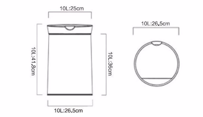 MRShome Aftomatos Kados me Fotokuttaro 10lt Kokkino Bourgundias Ø26.5x41.8cm