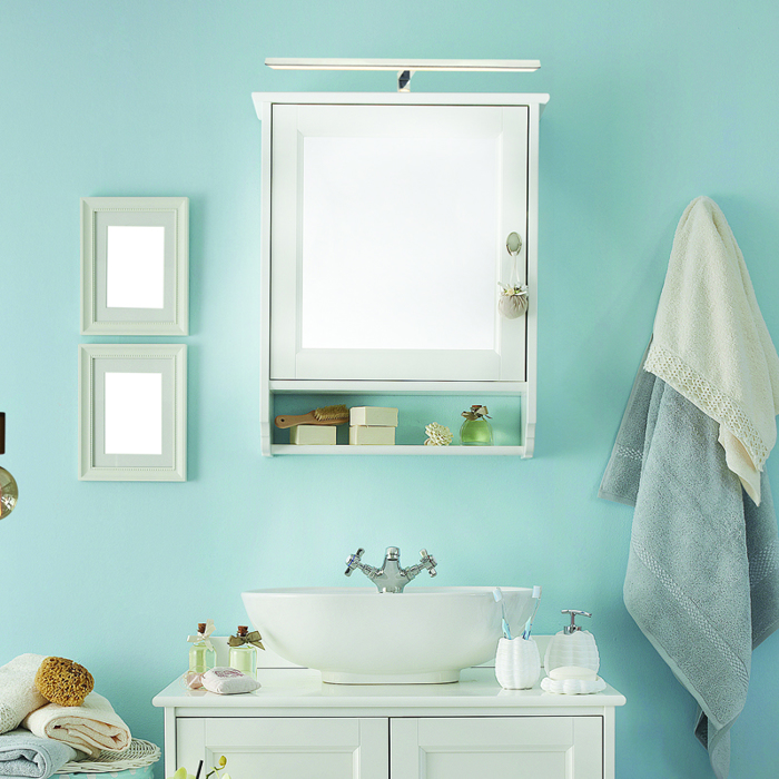 ACA Fotistiko Epiplou Baniou ''VOIR'' Metalliko Xromio me LED Thermo Lefko 50x10.5x4cm PN78LEDW50CH