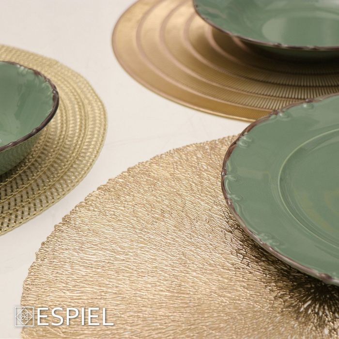 Σουπλά Στρογγυλό Χρυσό Pet/Pvc 38εκ PUL408K6 Espiel Soupla Strongulo Xruso Pet/Pvc 38ek PUL408K6 Espiel