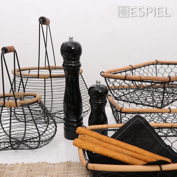 Espiel Kalathi Metalliko Mavro Orthognio 27X17X7ek TAK203